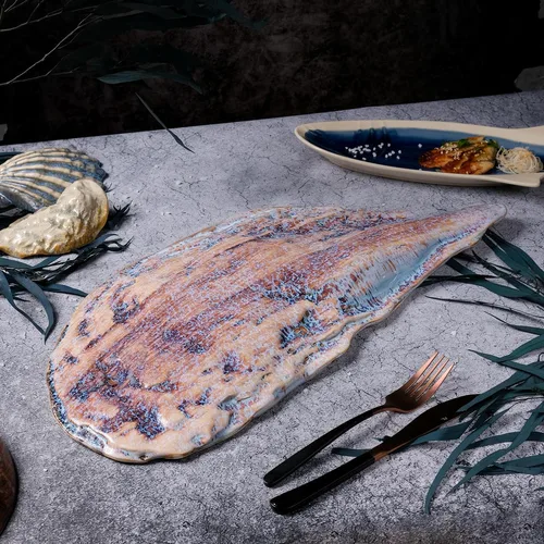 Блюдо овальное 51,8*23,5 см h3,5 см Light Purple Shell Northern Blue Frutti di Mare P.L. [1]