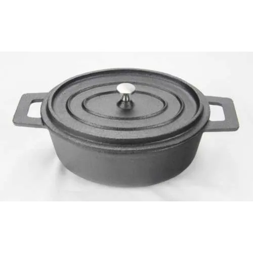 Кастрюля для подачи 17*11 см 500 мл овальная с крышкой чугун. P.L. Proff Cuisine