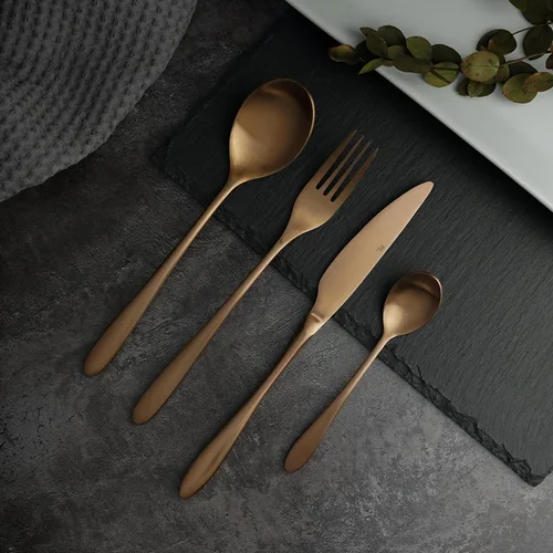 Нож столовый 23,5 см матовый цвет светлая медь PVD Alessi-Copper P.L. [12]