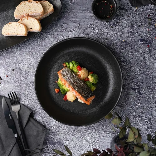 Салатник  900 мл d 23,5 см h4,5 см Smooth Black Raw Stellar P.L. Proff Cuisine [1]