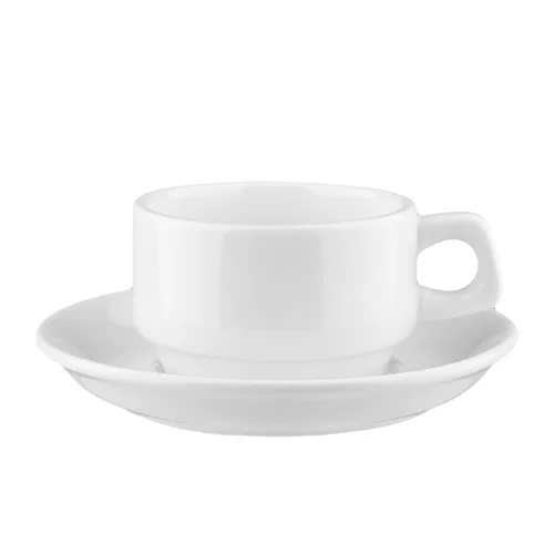 Кофейная пара 100 мл белая d 7,5 см h4,5 см фарфор Stackable P.L. Proff Cuisine [6]