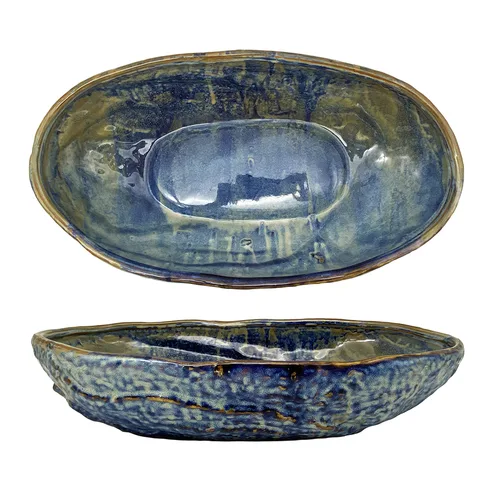 Блюдо овальное 51*29 см h12 см глубокое 5,5 л Aqua Blue Style Buffet P.L. [1] 