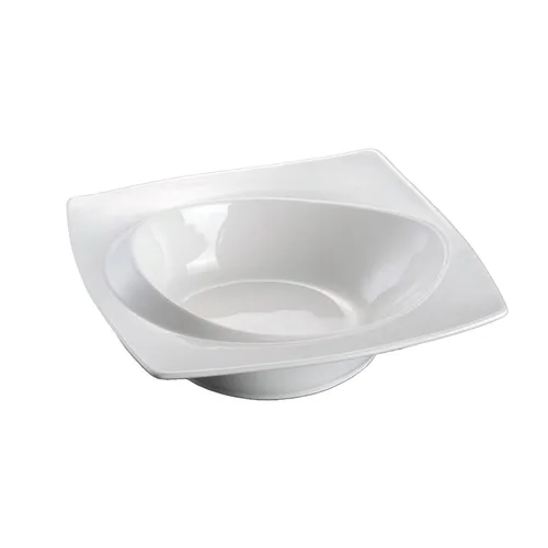 Салатник  400 мл 20*20 см h5,5 см с бортом Asymmetry белый фарфор NEW P.L. Proff Cuisine [3]