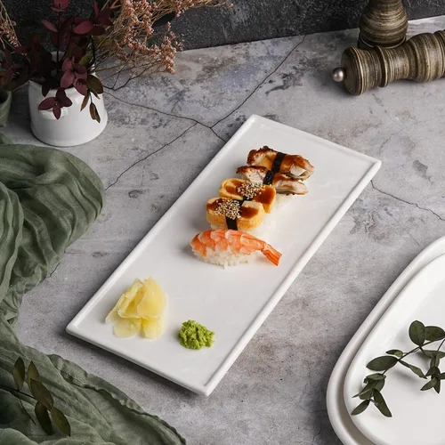 Блюдо прямоугольное 30*14 см h1,3 см Relief белое фарфор P.L. Proff Cuisine [1]