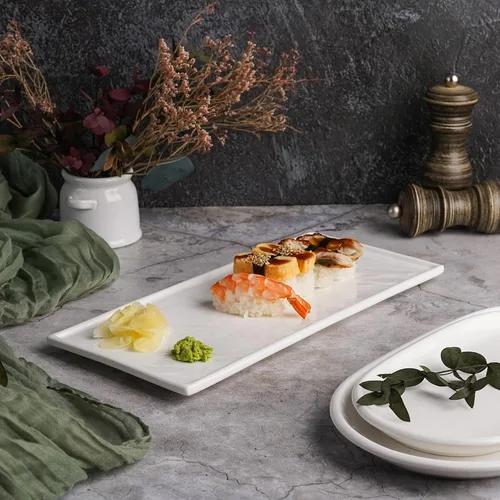 Блюдо прямоугольное 30*14 см h1,3 см Relief белое фарфор P.L. Proff Cuisine [1]