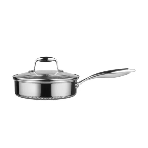 Сотейник 1,7 л с крышкой 20/18,5*13 см New Kitchen Honeycombs нерж. с антиприг. покр. ИНДУКЦИЯ