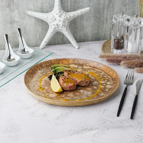 Блюдо круглое 28 см h2,5 см Light Brown Frutti di Mare P.L. [1]