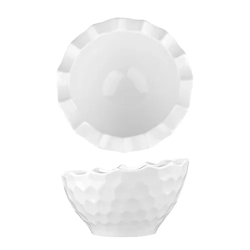 Салатник  700 мл d 20 см h19,5/11,5 см Crush Honeycombs белый фарфор P.L. Proff Cuisine [2]