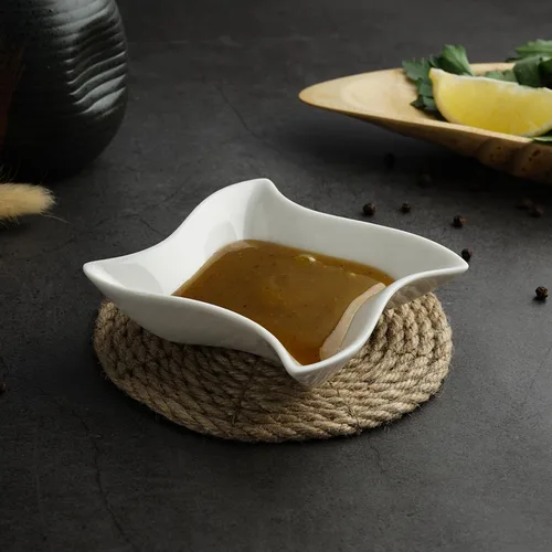 Соусник  60 мл 9,5*9,5 см h2,5 см Mini Mix бумеранг белый фарфор P.L. Proff Cuisine [6]