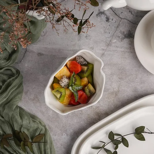 Салатник  450 мл 13*11 см h8 см овальный Crumpled Style белый фарфор P.L. Proff Cuisine [4]