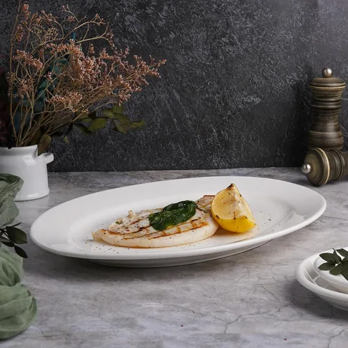 Блюдо овальное 35*24,5 см h2,7 см белое фарфор P.L. Proff Cuisine [3]