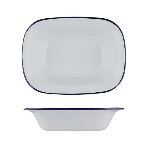 Блюдо для подачи 26*19 см h6 см 1250 мл Blue Rim эмалированая сталь SUNNEX [1]