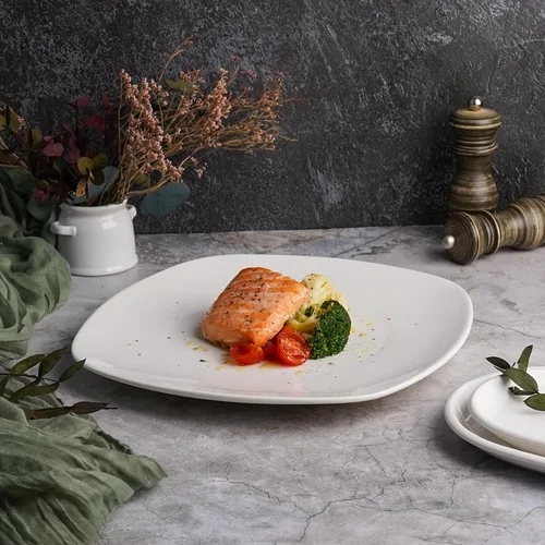 Тарелка 29,5*29,5 см h2,5 см квадратная с кругл. краем белая фарфор P.L. Proff Cuisine [6]