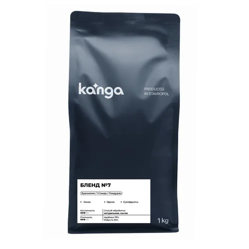 Кофе в зернах "Бленд №7" эспрессо 1кг (А70%/Р30%) Kanga
