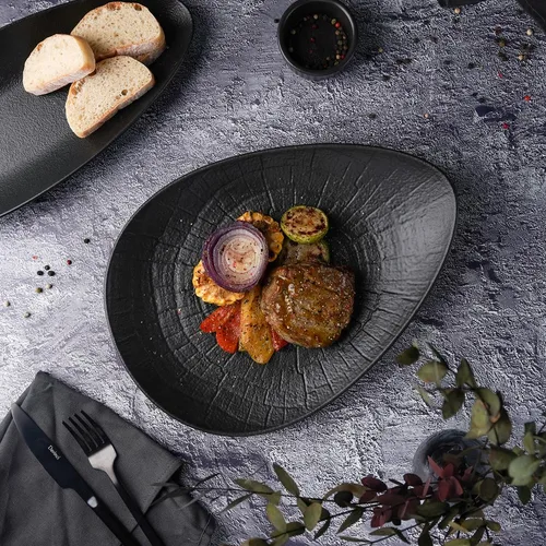 Блюдо овальное 31*23,3 см h5 см Side Up Black Raw Stellar P.L. Proff Cuisine [4]