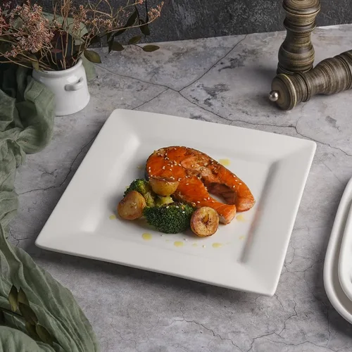 Тарелка 25*25 см h2,5 см квадратная белая фарфор P.L. Proff Cuisine [1]