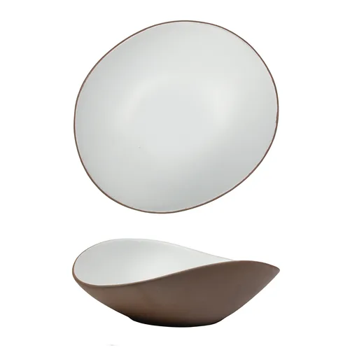 Салатник 800 мл 24*20,7 cм h8 cм White Matt New Brown Taiga P.L. [3]