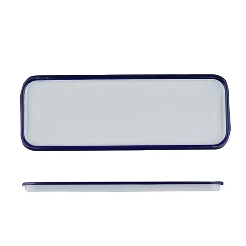 Блюдо прямоугольное 34,7*12,7*1,7 см 400 мл Blue Rim эмалированая сталь SUNNEX [1]