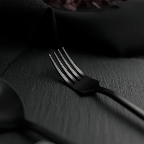 Вилка столовая 19 см матовая черный цвет Black Sapporo PVD P.L. - Davinci [12]