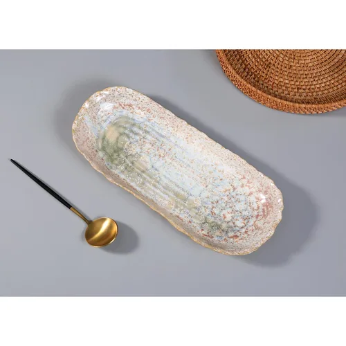 Блюдо овальное 34*14,5 см h3,5 см Gray Pearl Spots Sea Wave Frutti di Mare P.L. [1]