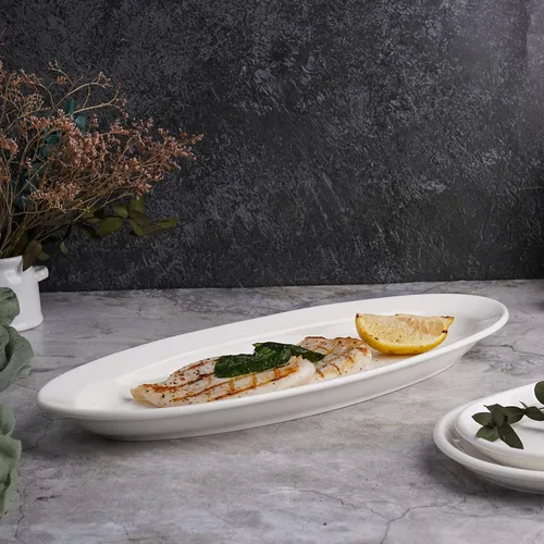 Блюдо овальное 40*16 см h3,5 см белое фарфор P.L. Proff Cuisine [1]