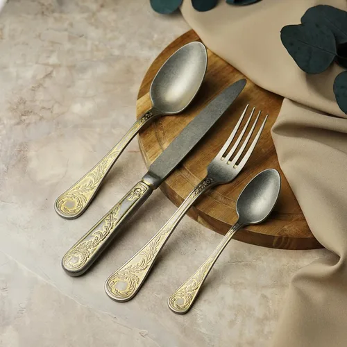 Нож столовый 24,5 см матовый с золотом Lord Vintage Style P.L. Proff Cuisine [12] 