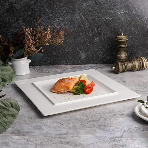 Тарелка 30*30 см h1,5 см квадратная белая фарфор P.L. Proff Cuisine [6]