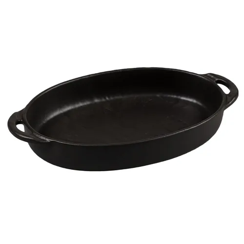 Блюдо овальное 22,5*15 см h4 см 500 мл с ручками Smooth Black Raw Stellar P.L. Proff Cuisine [1]