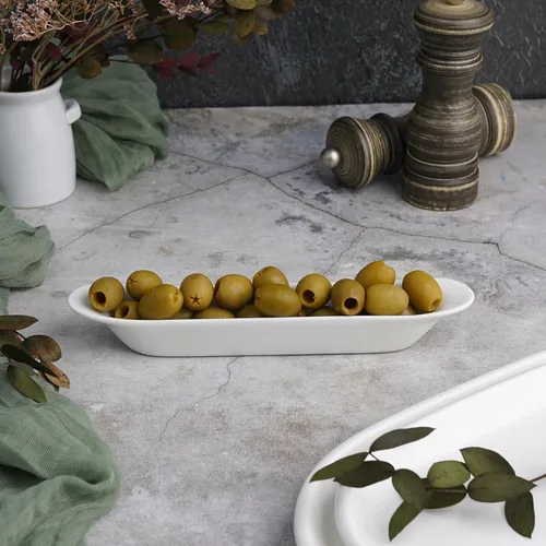 Блюдо овальное 20,5*3,5 см h2,8 см для оливок белое фарфор P.L. Proff Cuisine [6]