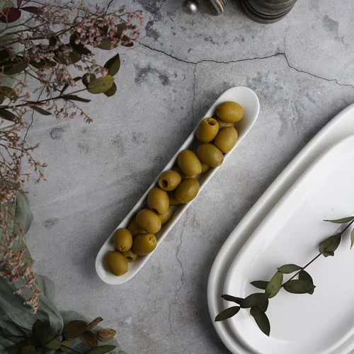 Блюдо овальное 20,5*3,5 см h2,8 см для оливок белое фарфор P.L. Proff Cuisine [6]