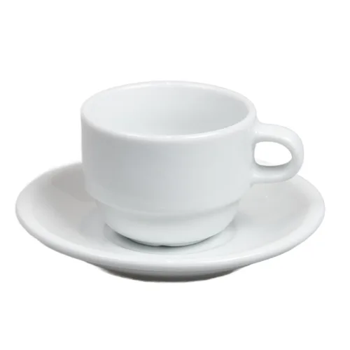 Кофейная пара 90 мл белая d 6,7 см h5 см фарфор Glory Eco Stackable P.L. Proff Cuisine [4]