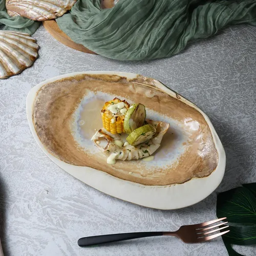 Блюдо овальное 32,5*20 см h7 см 100 мл Pearl Shell Frutti di Mare P.L. [1]