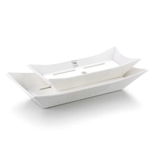 Блюдо для подачи 36*19*7,5 см прямоуг. White пластик меламин P.L. Proff Cuisine