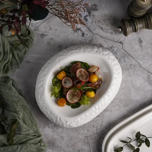 Блюдо овальное для подачи 22,5*18,5 см h5,5 см Organic белое фарфор P.L. Proff Cuisine [3]