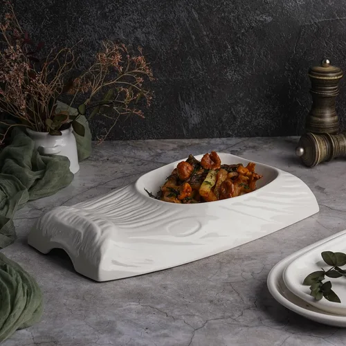 Блюдо прямоугольное 31*19,5 см h4,5 см 450 мл Oyster белое фарфор P.L. Proff Cuisine [3]