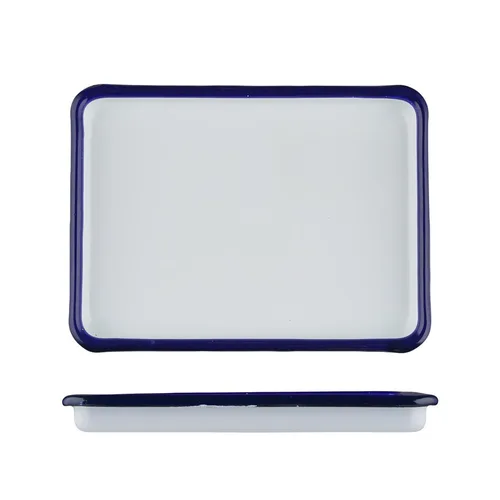 Блюдо прямоугольное 17*12,6*1,8 см 250 мл Blue Rim эмалированая сталь SUNNEX [1]
