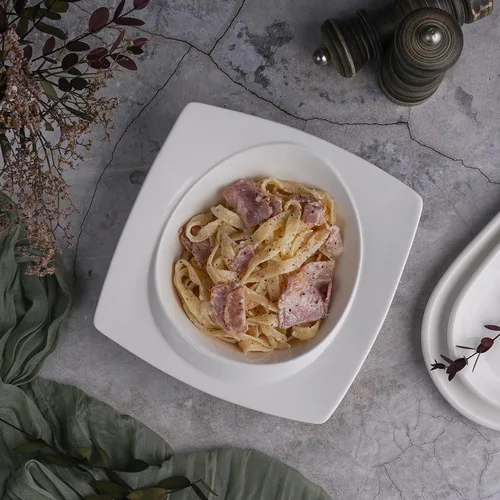 Салатник  400 мл 20*20 см h5,5 см с бортом Asymmetry белый фарфор NEW P.L. Proff Cuisine [3]