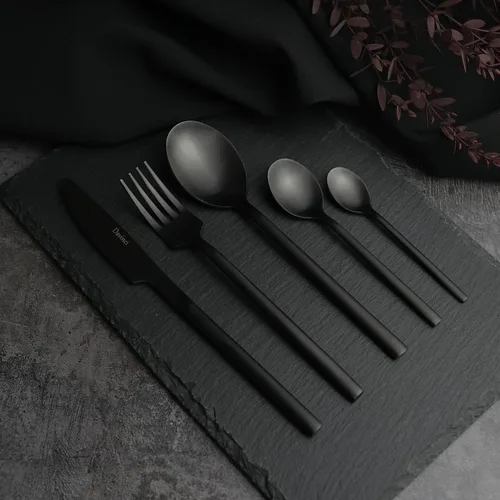 Ложка столовая 19,5 см матовая черный цвет Black Sapporo PVD P.L. - Davinci [12]