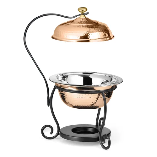 Чафиндиш (мармит) 3 л Copper круглый нерж. с медным покрытием на подставке P.L. Proff Cuisine