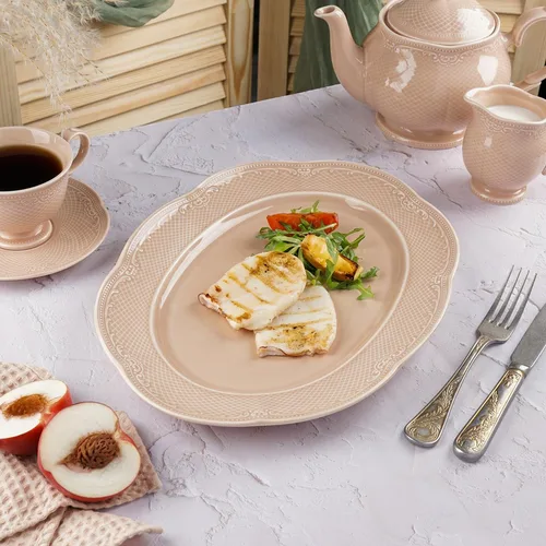 Блюдо овальное 36,5*27,2 см h2,8 см Aristocrat Peach Tea Noble [1]