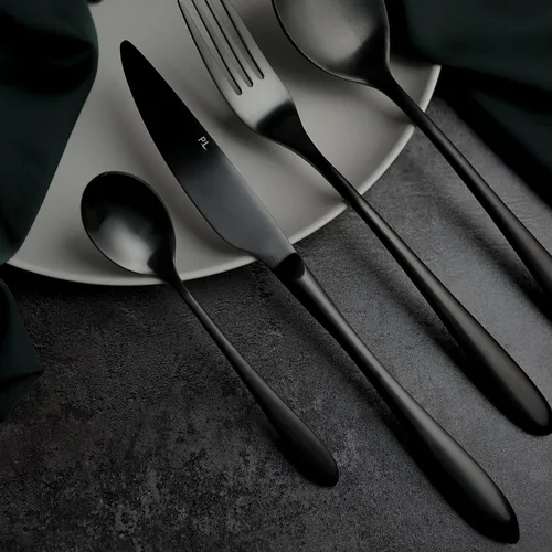Ложка чайная 14,3 см матовая черный цвет PVD Alessi-Black P.L. [12]
