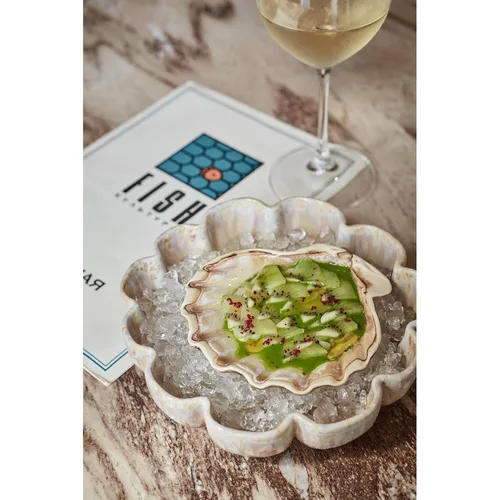 Блюдо для подачи 15*15 см h5,5 см 125 мл емкость для закусок Pearl Shell Frutti di Mare P.L. [1]