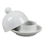 Масленка икорница 30 мл d5,5 см с крышкой белая фарфор P.L. Proff Cuisine