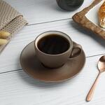 Чайная пара 200 мл d 9 см h6 см White Matt New Brown Taiga P.L. Proff Cuisine [6]