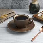 Чайная пара 200 мл d 9 см h6 см White Matt New Brown Taiga P.L. Proff Cuisine [6]