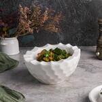 Салатник  700 мл d 20 см h19,5/11,5 см Crush Honeycombs белый фарфор P.L. Proff Cuisine [2]
