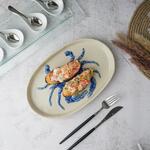 Блюдо овальное 29*18 см h2,5 см Crab Northern Blue Gray Frutti di Mare P.L. [1]