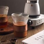 Чашка 300 мл кофейная без ручки Japanese Style Optic дерев. вставка d 8,2 см h11,2 см Barista [1]