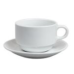 Чайная пара 240 мл белая d 9,2 см h6,3 см фарфор Glory Eco Stackable P.L. Proff Cuisine [6]