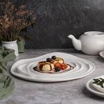 Тарелка 29*26 см h2,5/1,7 см овальная Relief Wave белая фарфор P.L. Proff Cuisine [4]